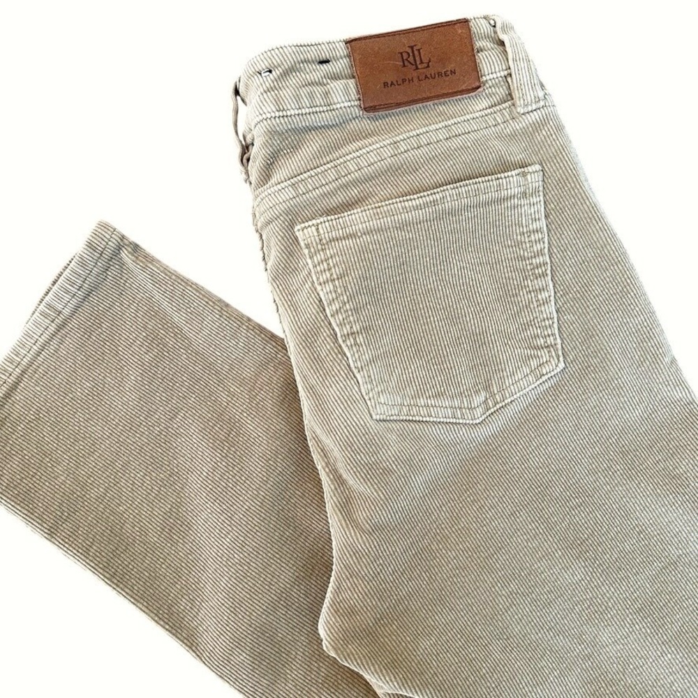Lauren Ralph Lauren Womens Corduroy Pants 2P Stretch Straight Leg Preppy Classic